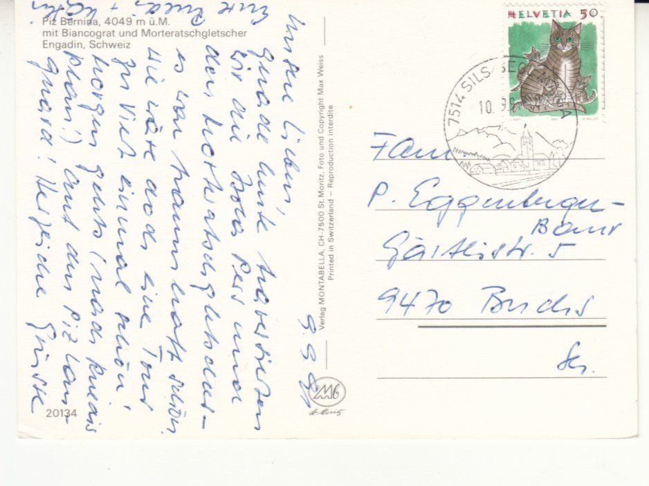 Cartoline postali: Piz Bernina 1991 – Usato da Bürglen TG venduto da StampGraf 1