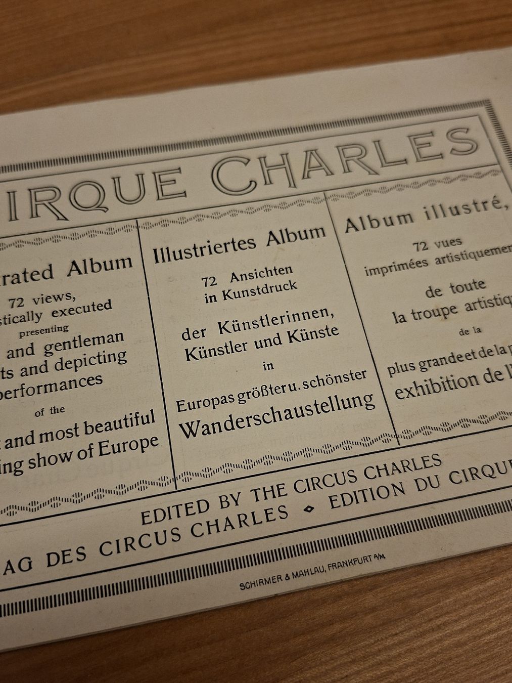Documenti: Prospekt Cirkus Krone früher Charles 1901 – Usato da Ganterschwil venduto da HeidiuPeter 2
