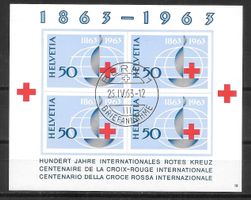 W40 Rotkreuz-Block gestempelt Bern 26.4.1963