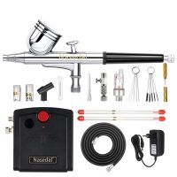 Dual-Action Airbrush Kompressor Kit 0,3mm Airbrush Spray Gun