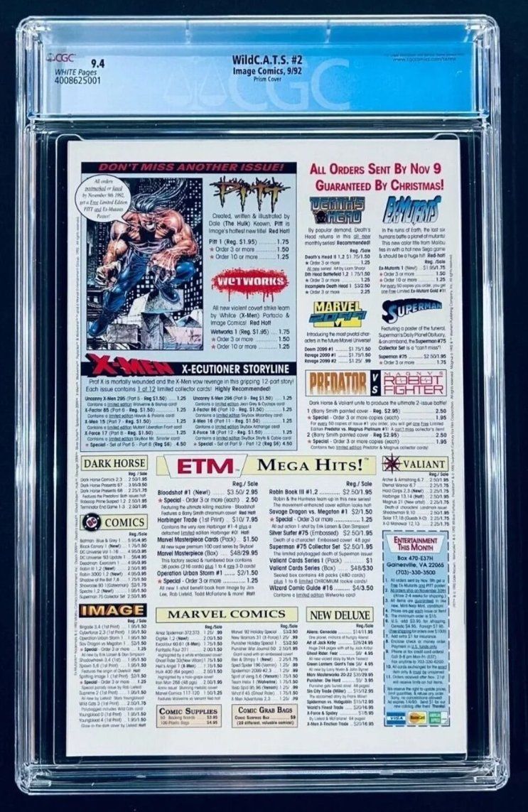 Fumetti: CGC 9.4 WildC.A.T.S. #2 – Usato da Zofingen venduto da gerrymovie93 1