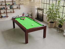🎱 Billard Esstisch + 6 Designerstühle Vintage Loft