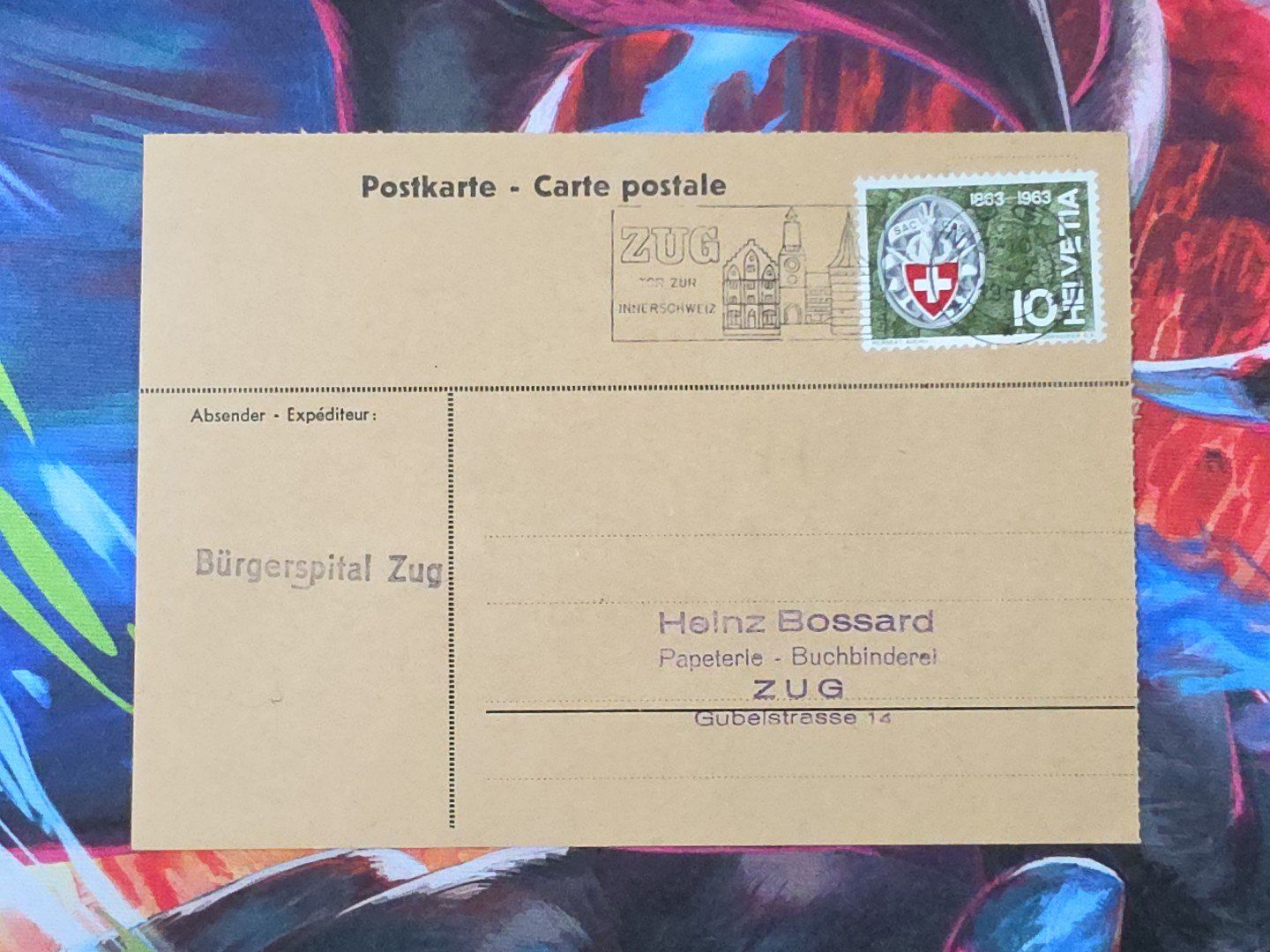 Alle Briefmarken: CL33 Carte Postale + Timbre Suisse 1963 – Gebraucht aus Cousset von Patrick_Collections