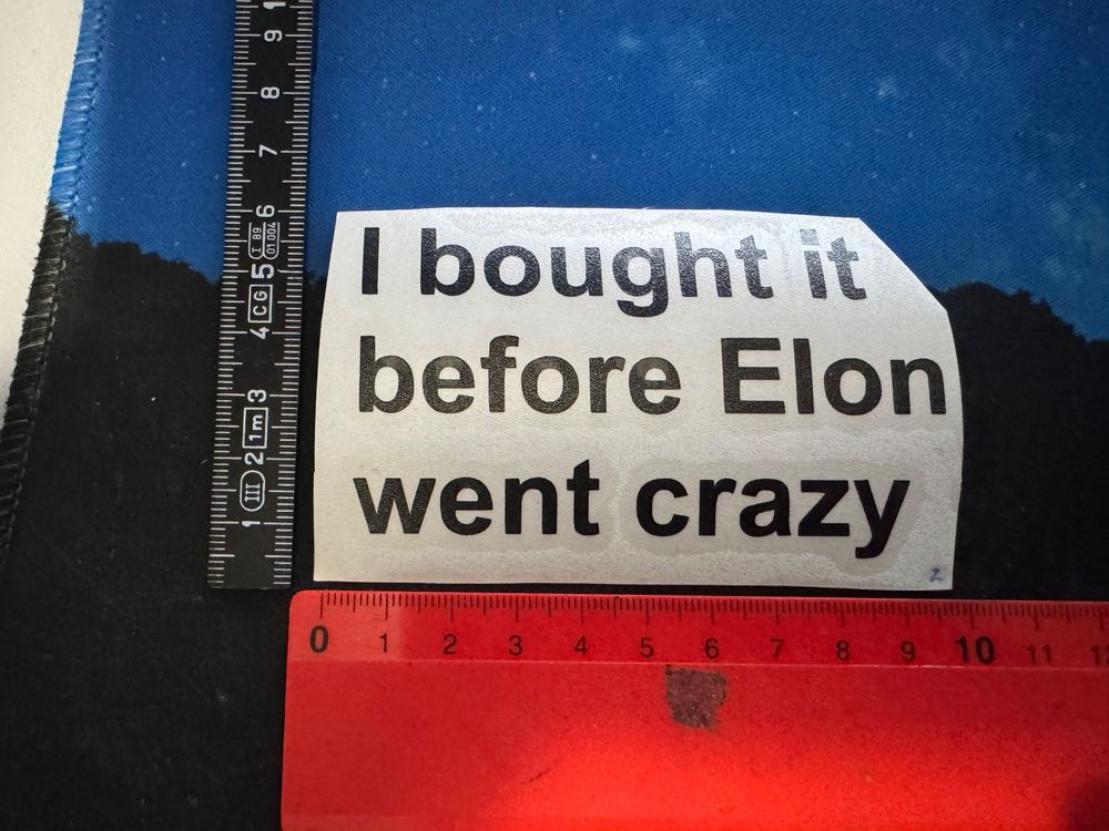Vinyl Sticker für Tesla - I bought it before Elon went crazy (Neu ...