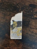 Handgemachte Kaffeeseife mit Golddekor neuwertig