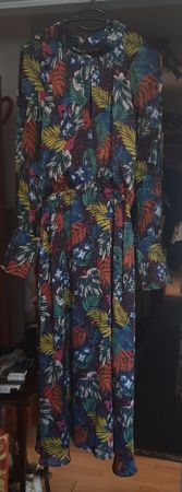 SET wunderschönes blumiges langes Kleid Gr. 38