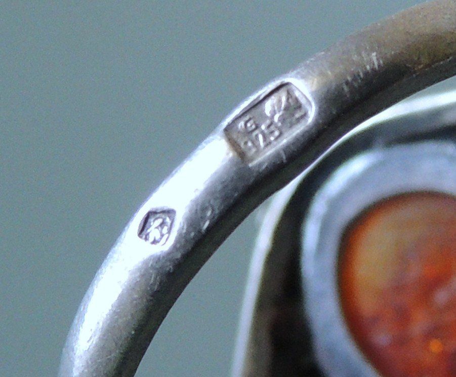 Anelli: Bernstein Silber 925 Fingerring Gr. 55 – Usato da Waldenburg venduto da schaller707 4