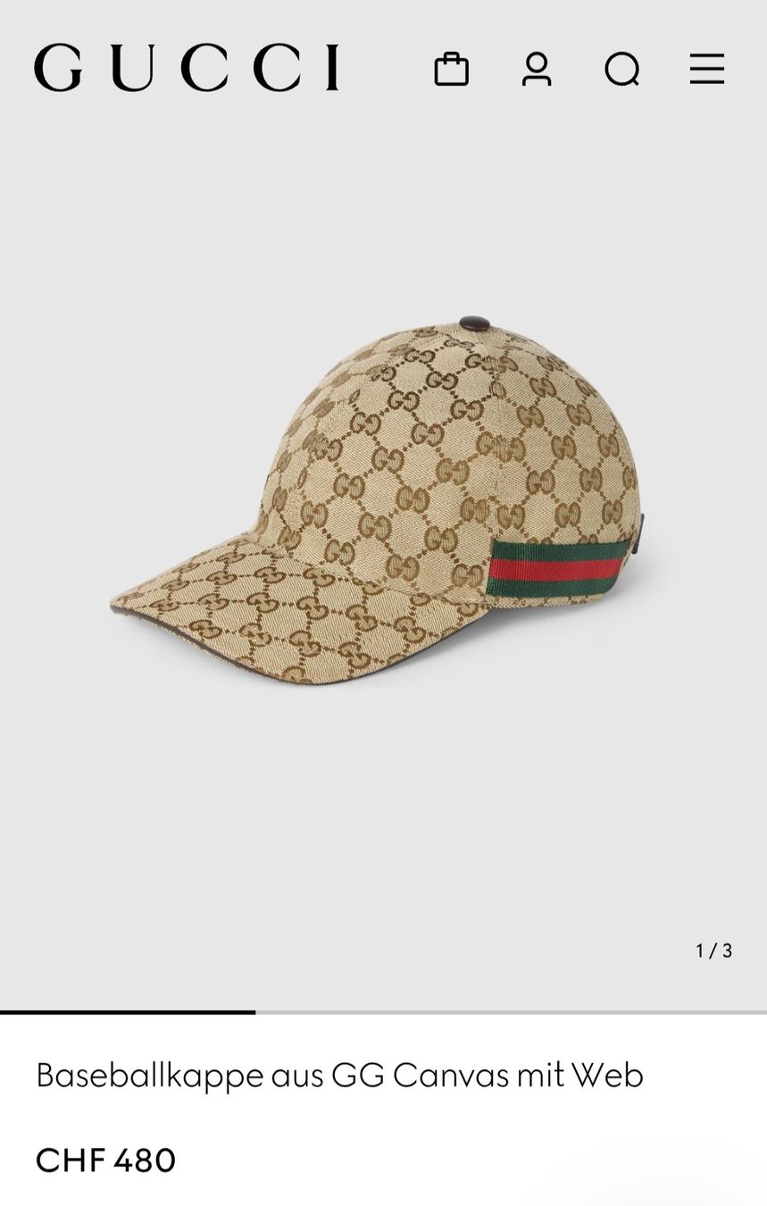 Gucci Copricapi, berretti & cappellini: Gucci Cap Canvas Grösse S Original – Nuovo (secondo la descrizione) da St. Gallen venduto da CaliSunshine 6