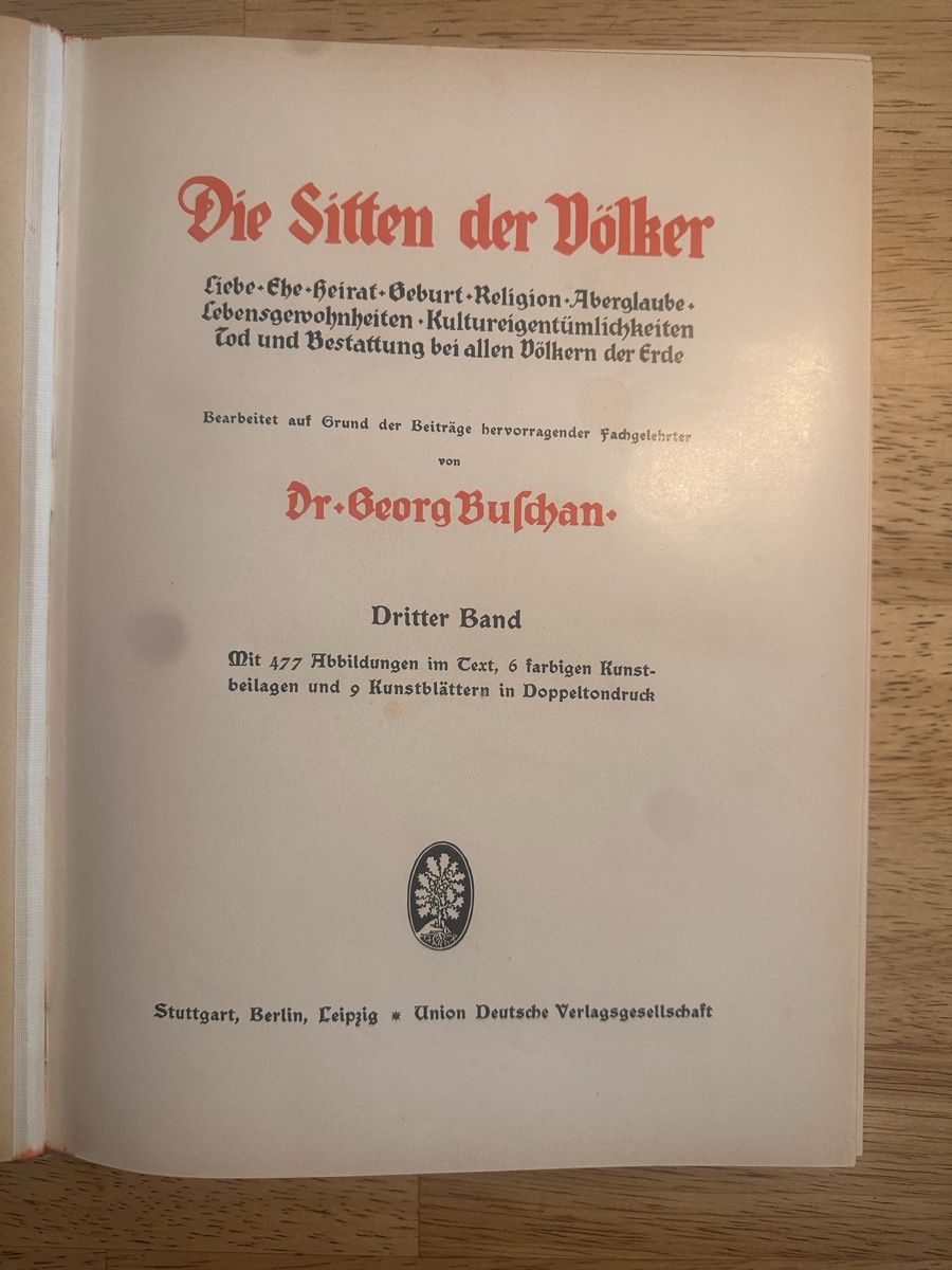 Libri: Die Sitten der Völker, Band 3 und 4 – Usato da Riehen venduto da fischre1 2