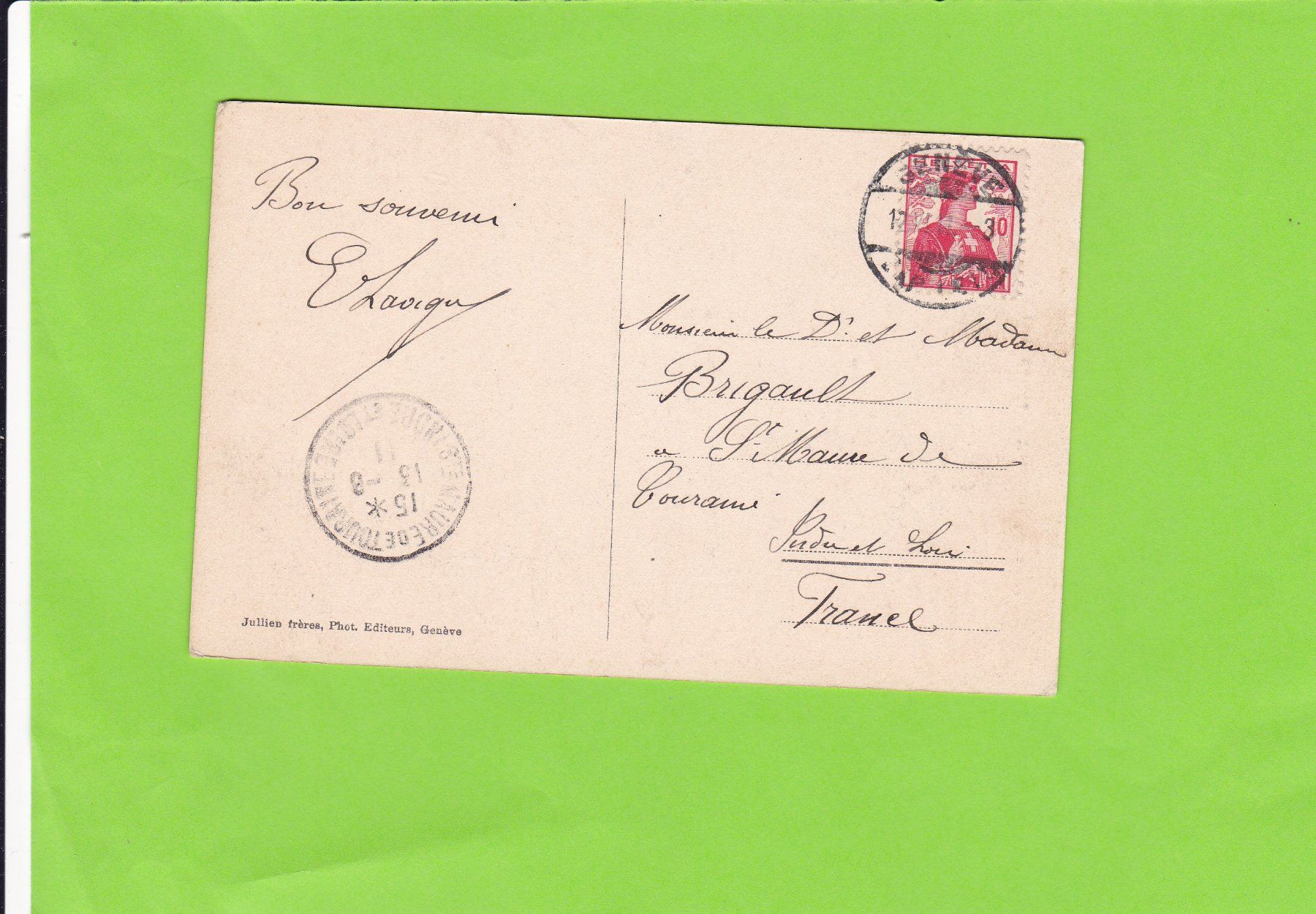Cartoline postali: Genève-Monument Brunswick--belebt – Usato da St. Peterzell venduto da neckertal 1
