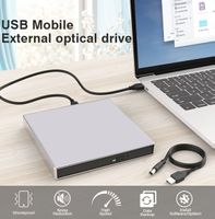 Neues Externes mobiles CD-DVD Laufwerk, (silbrig)