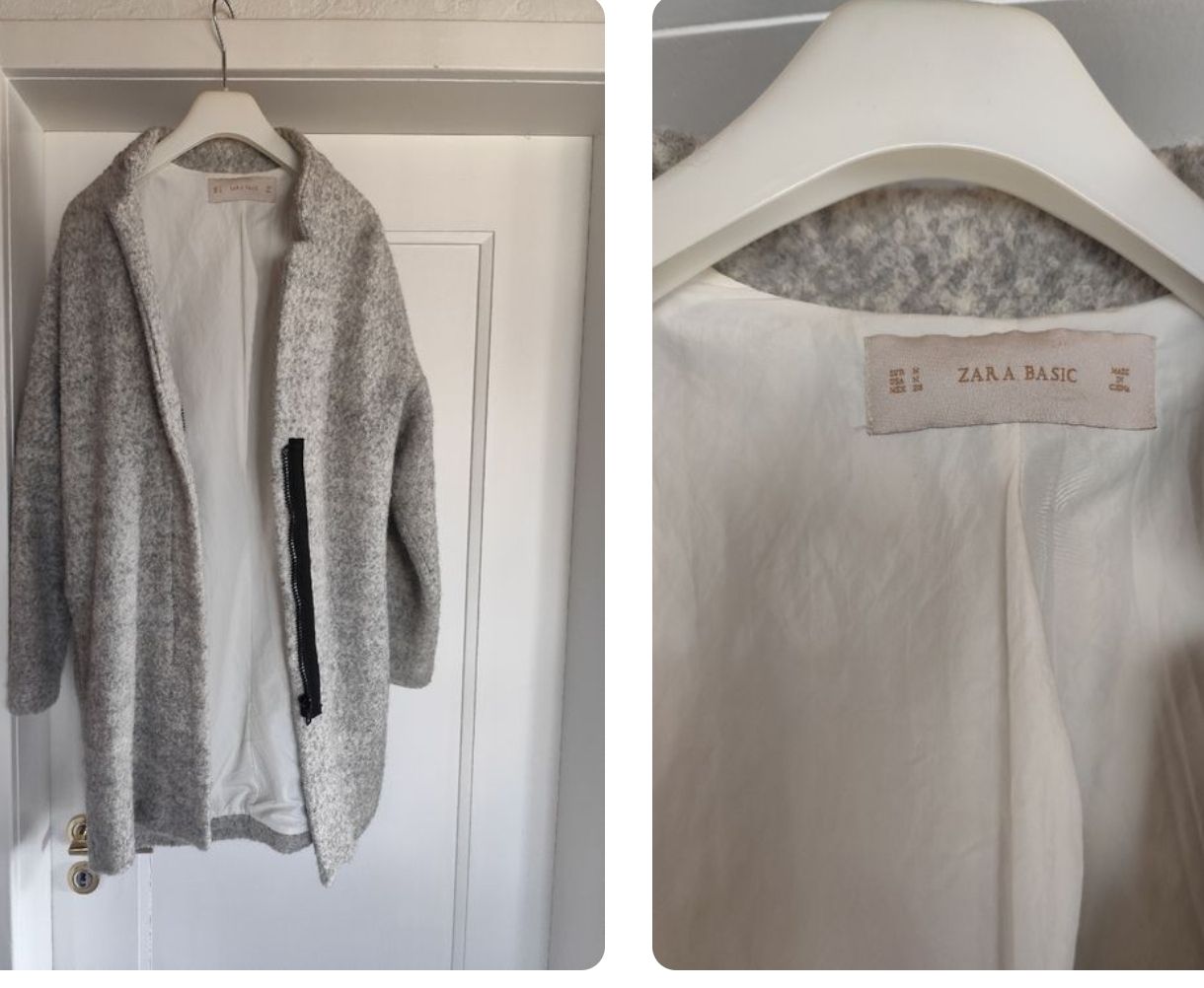 Zara Manteaux: ZARA BASIC Mantel Grau Grösse M guter Zustand – D'occasion à Zürich par Claudia_Zueri