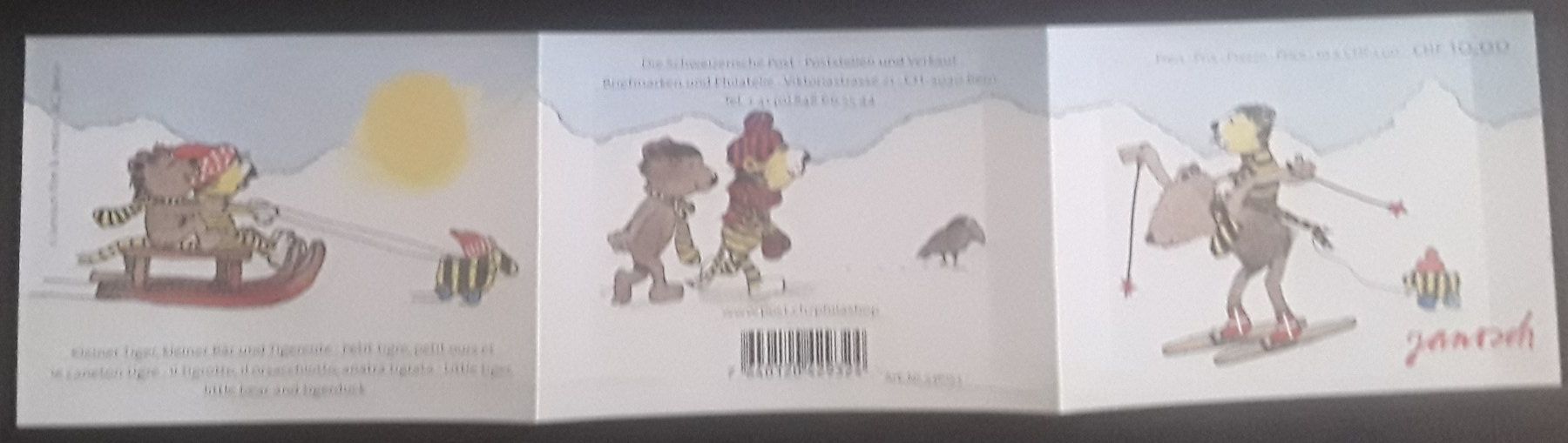 Tutti i francobolli: 2012: Markenheftchen " Janosch " Nr.0-129 mit 10 x 100 ** – Usato da Walperswil venduto da Tcheidi 1
