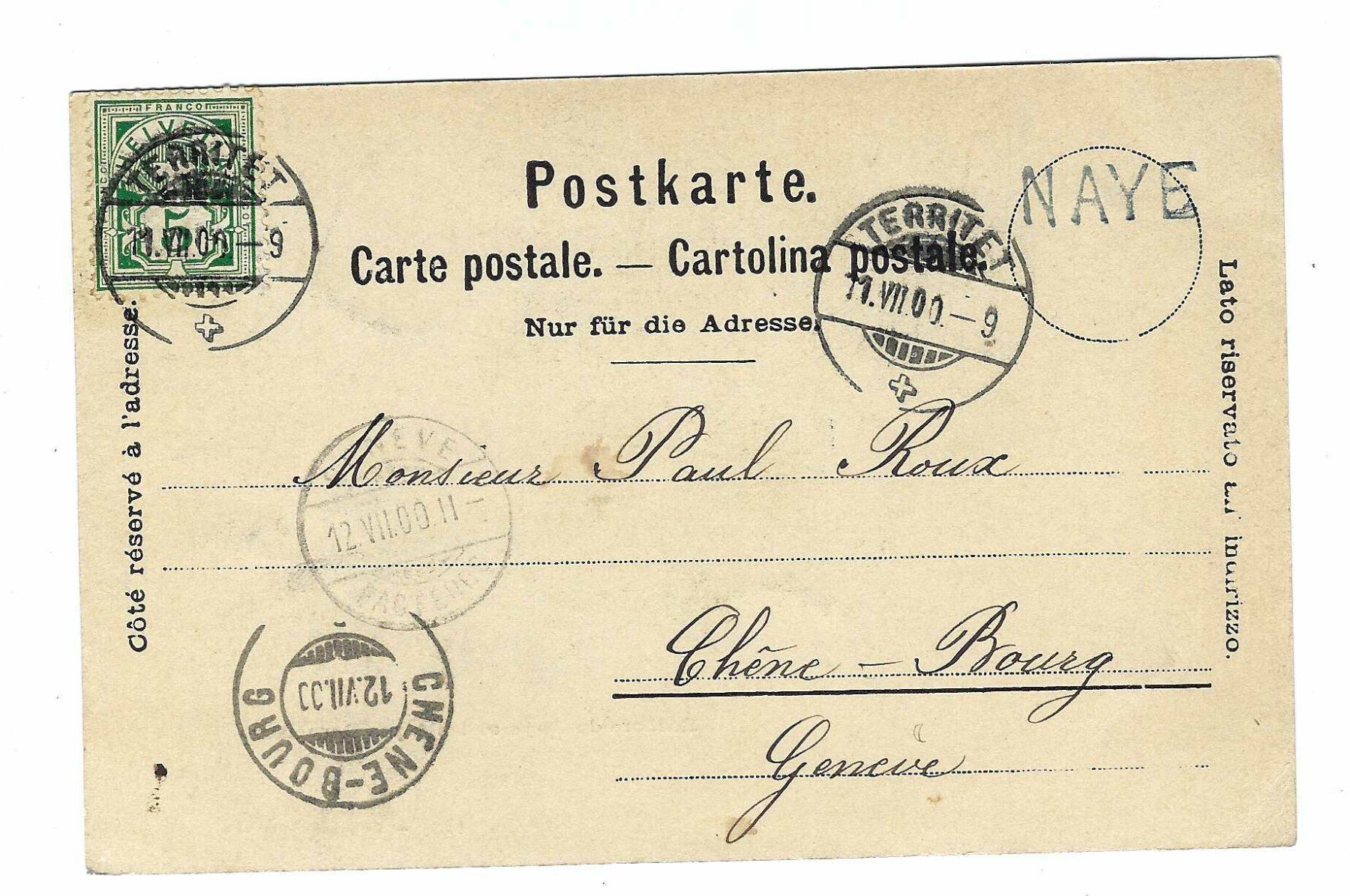 Tutti i francobolli: Stabstempel Naye 1900 zz – Usato da Aarau venduto da fussball-fussball
