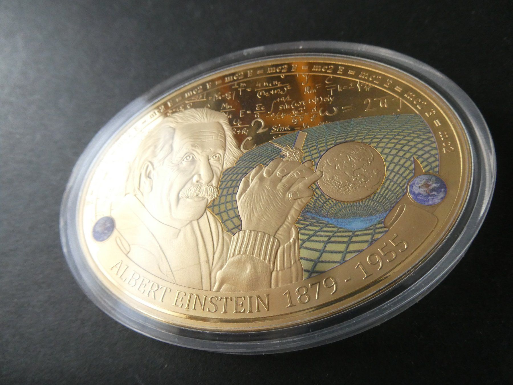 Medaglie: vergoldete Medaille PP 60/85 mm, Albert Einstein – Nuovo (secondo la descrizione) da Hinterforst venduto da Rohusri 3