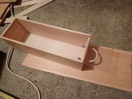 Weinkiste leer mit Plexiglasdeckel 37.5x12.5x12 cm