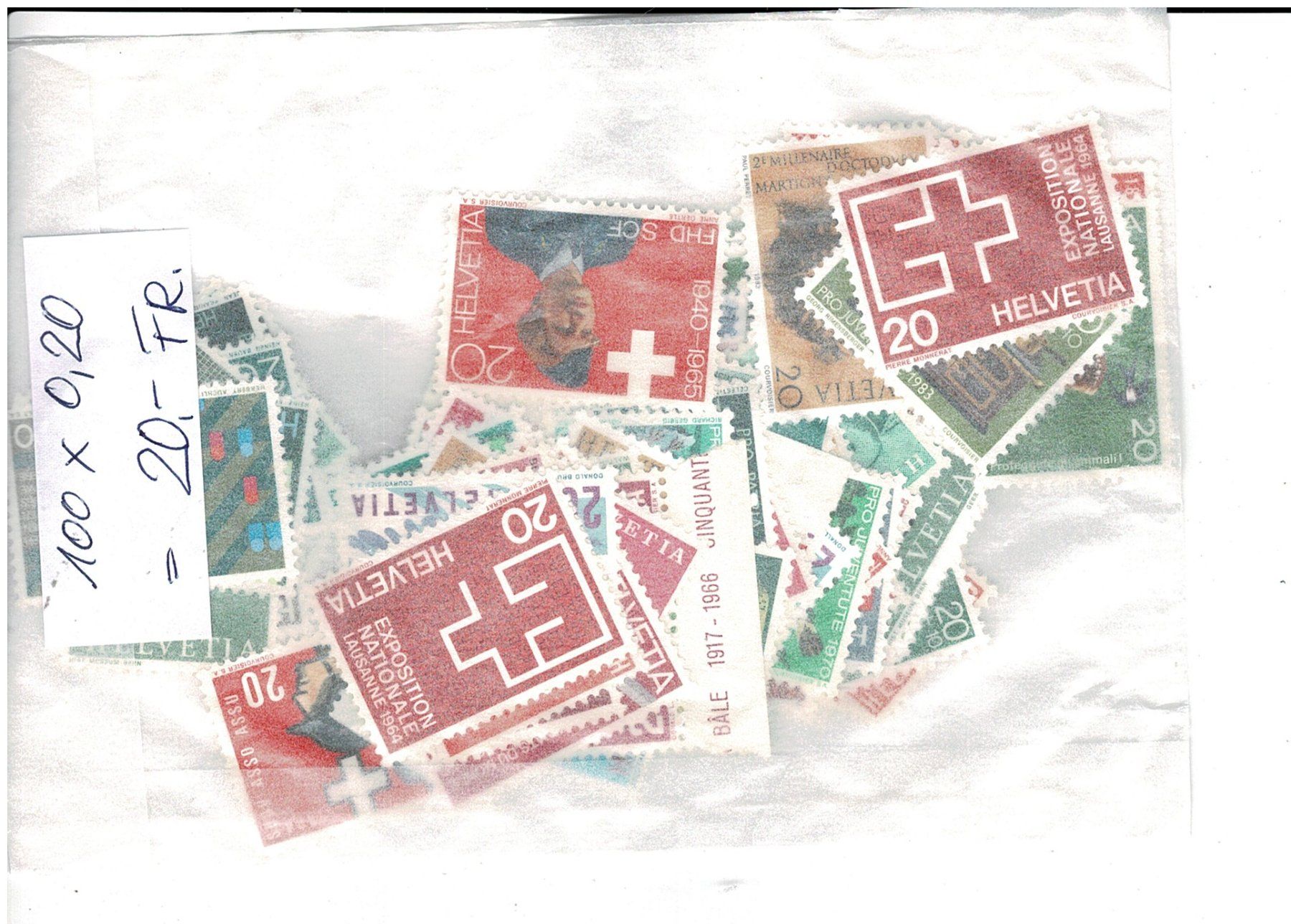 Tutti i francobolli: 100x20 Rp. ** – Nuovo (secondo la descrizione) da Lausanne venduto da Whorvath