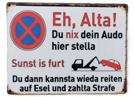 PARKVERBOT - Holzschild  (neu/OVP)