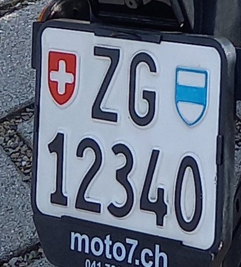 Insegne: Motorrad Kontrollschild ZG12340 – Usato da Steinhausen venduto da Pharo2011