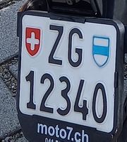 Motorrad Kontrollschild ZG12340