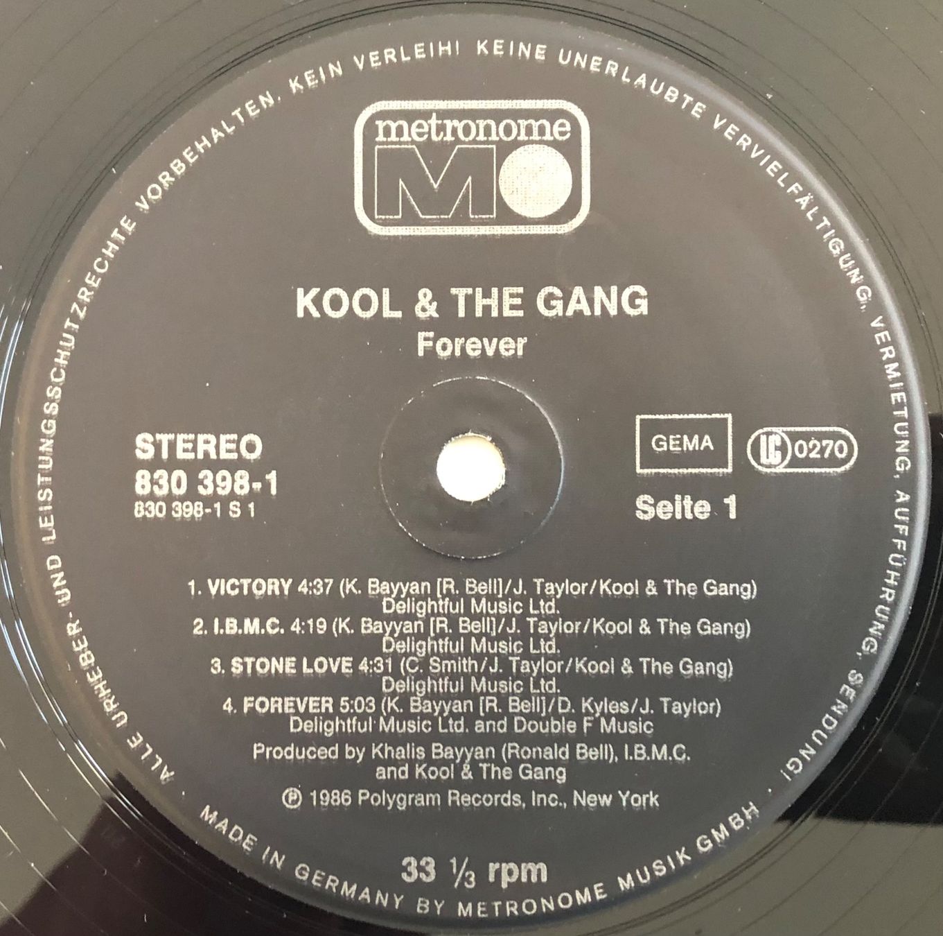 Schallplatten: KOOL & THE GANG - FOREVER – Gebraucht aus Poliez-Pittet von Newtown-Records 3
