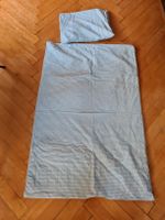 Baby-Bettwäsche blau-weiss kariert, frisch gewaschen, Top!