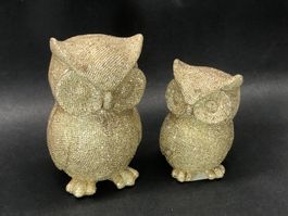 2 Deko Figuren Eule  /  Höhe ca. 12cm  + 9 cm - NEU