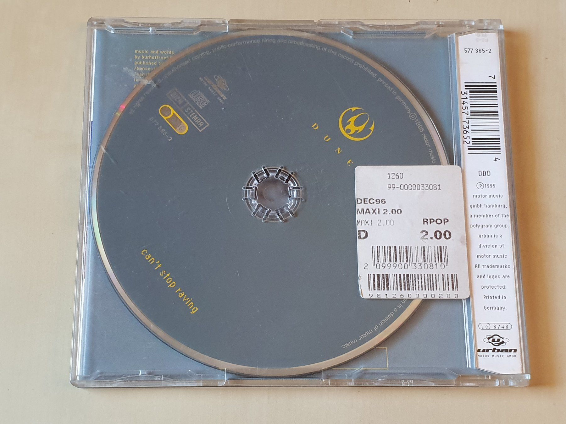 CD: Dune can't sop raving – Usato da Stansstad venduto da collectorsshop 1