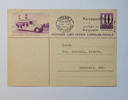 Alte Postkarte Automobil-Postbureau Luzern 1938 Briefvers...
