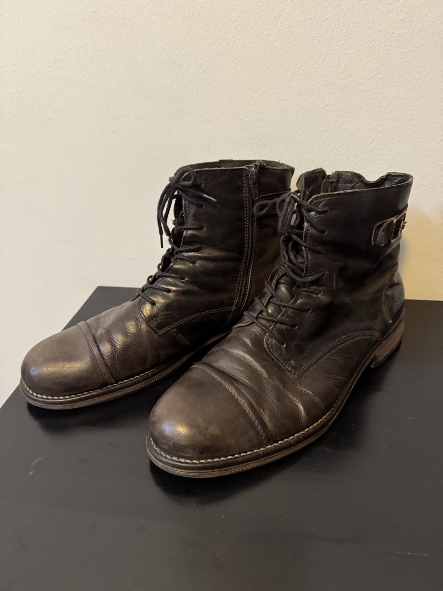 Jack & Jones Scarpe da uomo: Jack & Jones Leather Boots Brown, Size 44 – Usato da Zürich venduto da AninANILOKIN 1