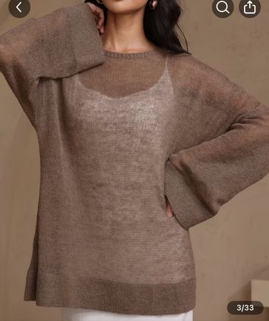 Damen Pullover beige leicht transparent guter Zustand