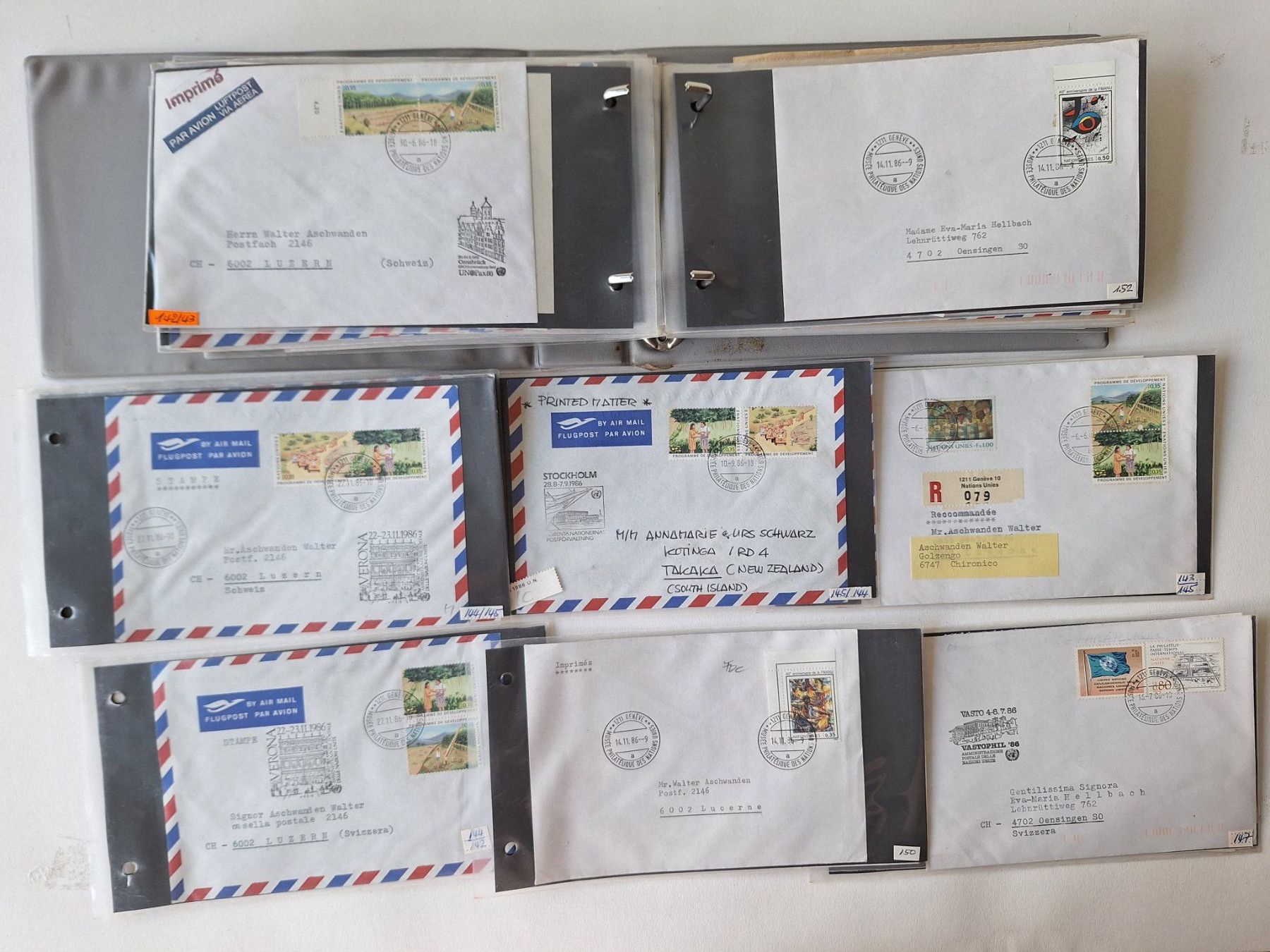 Tutti i francobolli: 90  Briefe UNO Genf mit Sonderstempel – Usato da Zürich venduto da t24_de 3