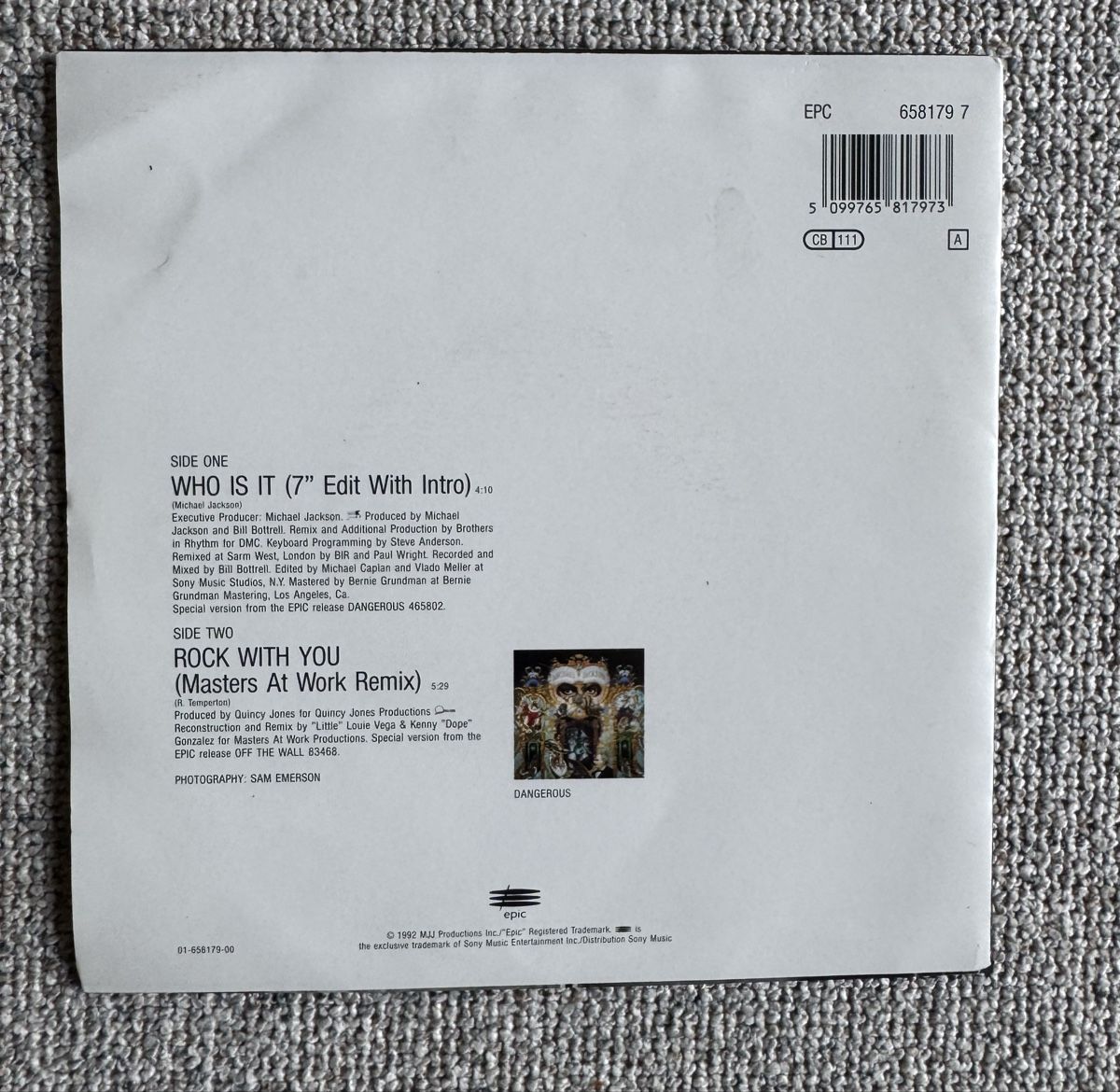 Dischi in vinile: Michael Jackson - Who Is It - 7" Single - 1992 – Usato da Rorbas venduto da BlackstarRecords 1