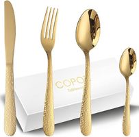 Besteck Set Gold 6 Personen,24 Teilig Modern Hochwertig