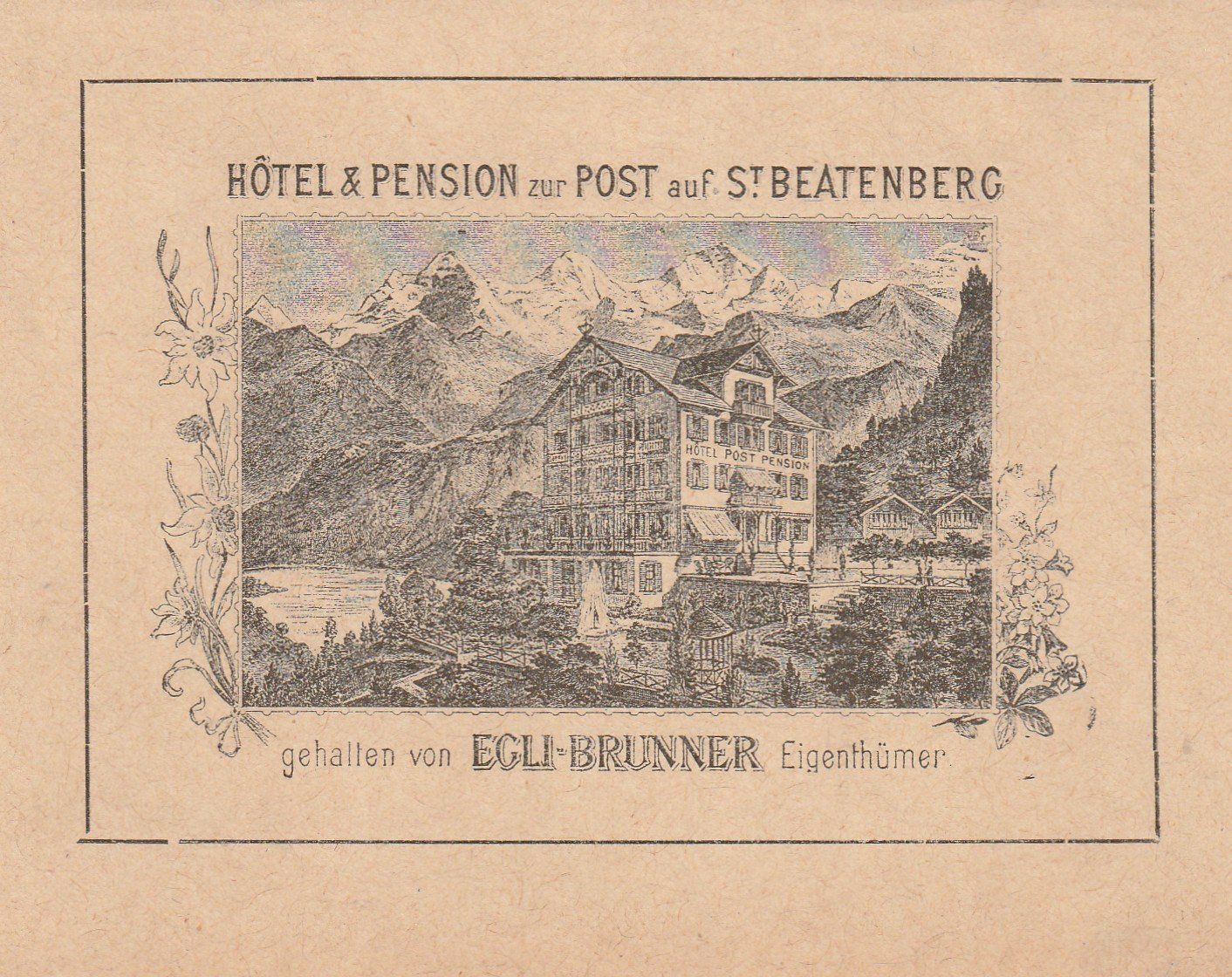 Cartoline postali: Xilographie St. Beatenberg Hotel Post – Usato da Rorschacherberg venduto da fratovi2