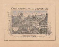 Xilographie St. Beatenberg Hotel Post
