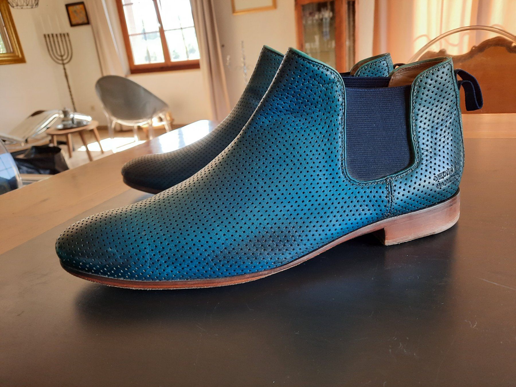 Hamilton Scarpe da uomo: Coole, blaue Herrenstiefeletten – Usato da Schupfart venduto da chr_6yy8 1