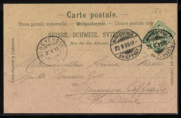 Cartoline postali: Litho Winterthur, Totalansicht mit Umgeb – Usato da Berlin venduto da bartko-reher 1