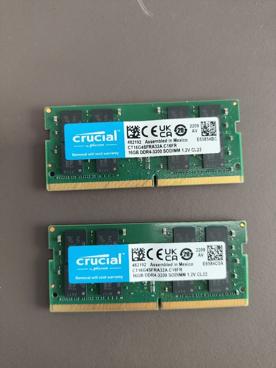 Crucial 32gb ddr4 SODIMM ram (Gebraucht) in für CHF 45 – mit Lieferung ...