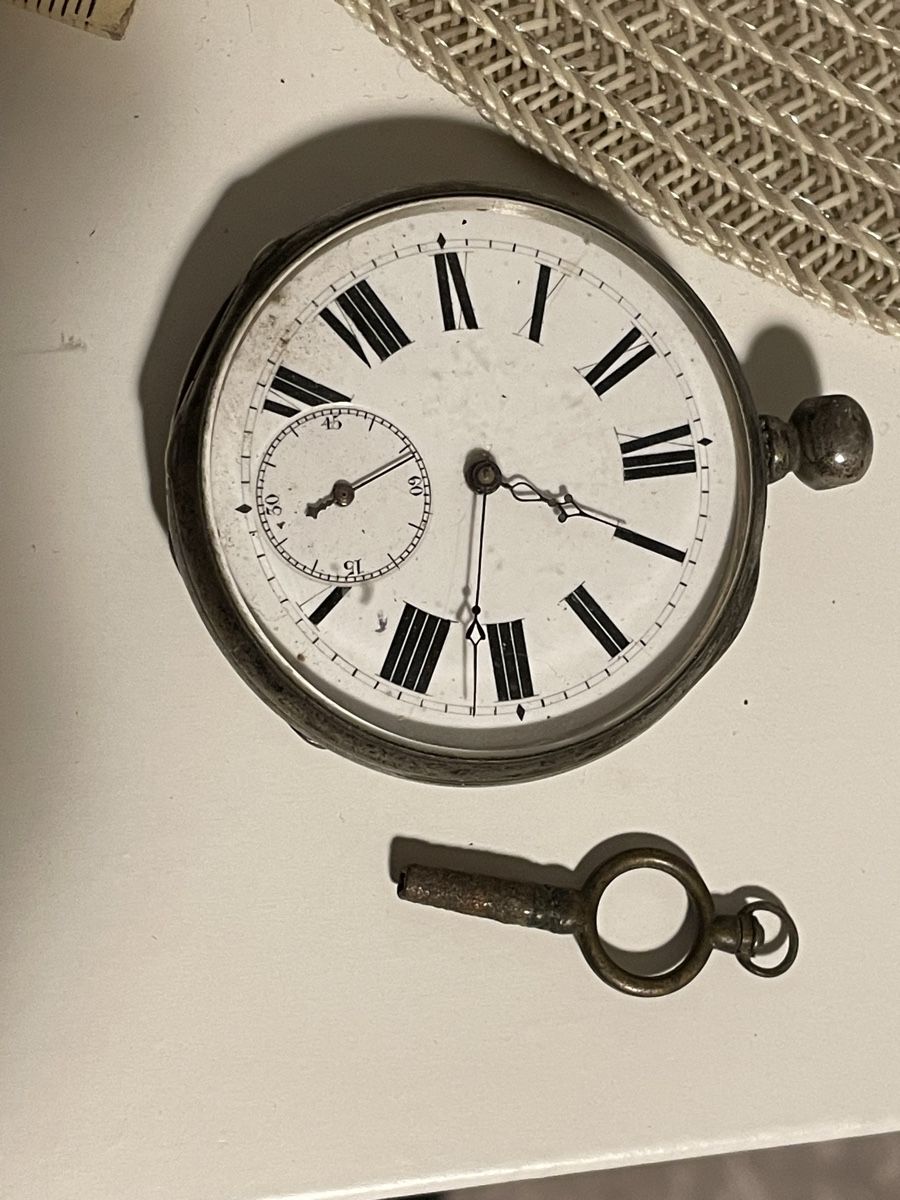 Uhren: Montre à gousset ancienne argentée, mécanisme visible, pour  – Gebraucht aus Worben von benit.drn