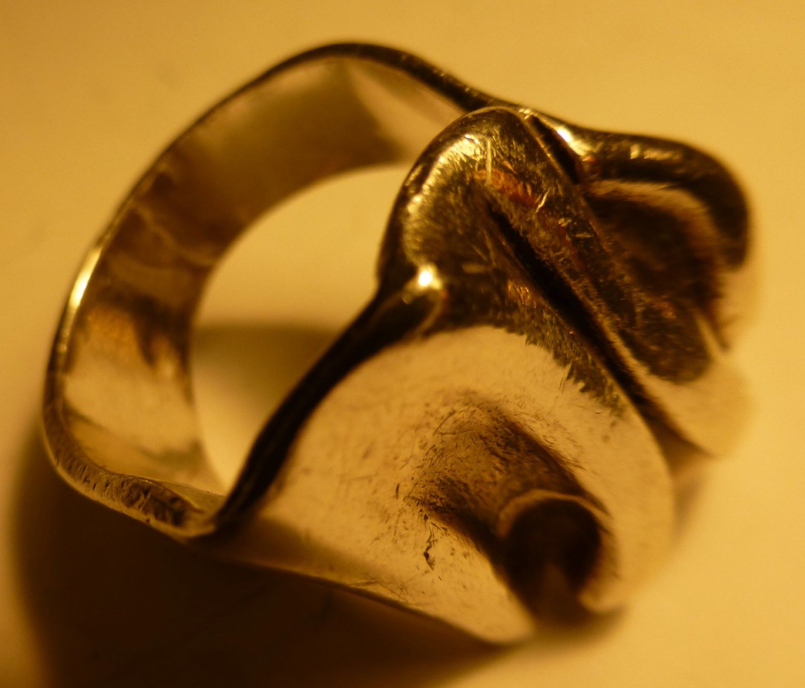 Anelli: MODERNER ANTIKER SILBER RING,---HAND,--2,8 CM GROSS – Usato da Zürich venduto da tritonis 3