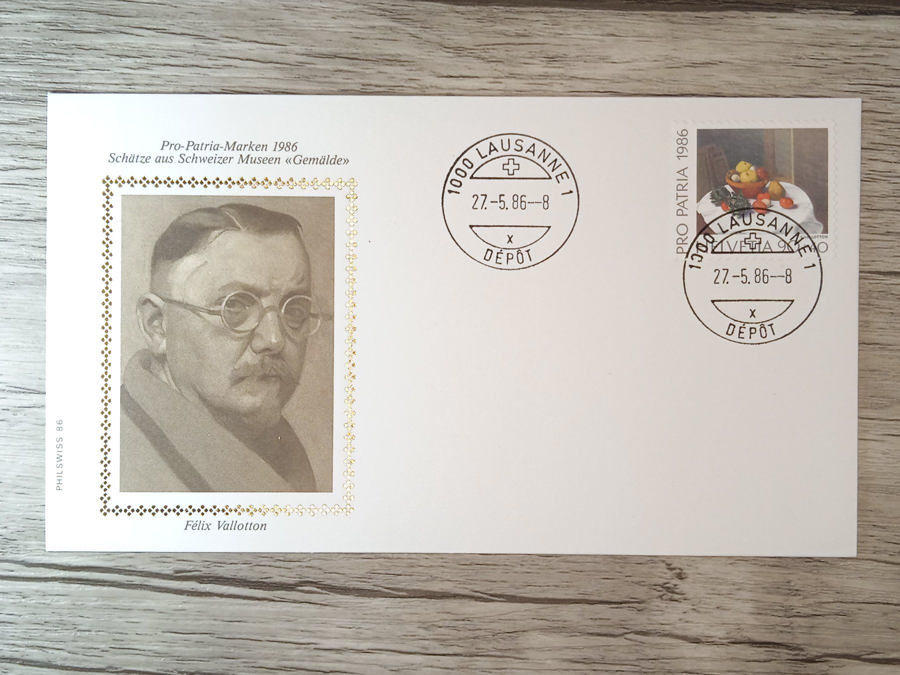 Tutti i francobolli: TR51 Enveloppe + Timbre Suisse 1986 – Usato da Cousset venduto da Patrick_Collections