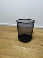 Papierkorb Metall Schwarz – rundes Mesh-Design