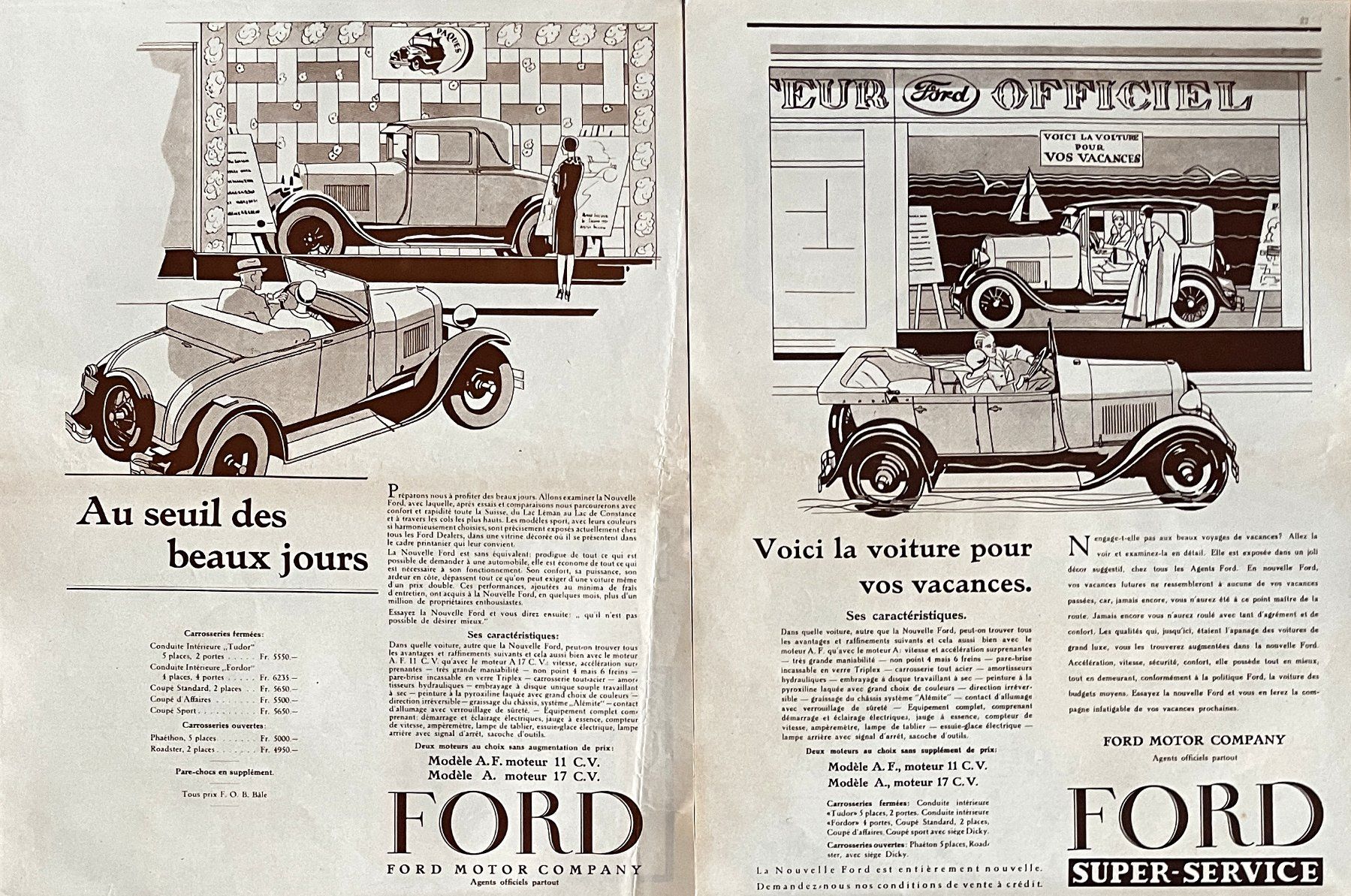 Foto & Immagini: Ford - 4 Alte Werbungen / Anciennes publicités 1929/33 – Usato da Savagnier venduto da Ne2065 2