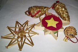 Weihnachtsanhänger Stroh Set 5 Teile (3)
