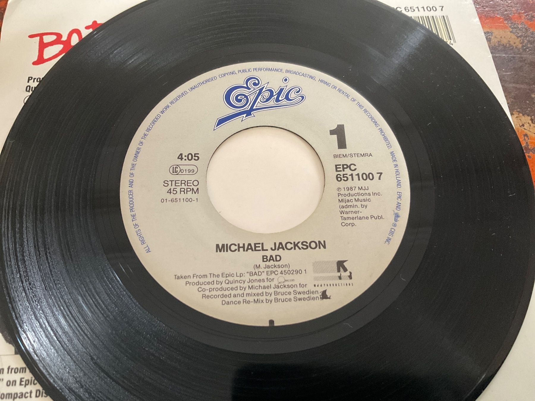 Schallplatten: Michael Jackson Bad Single7 – Gebraucht aus Delémont von vinylfreak01 2