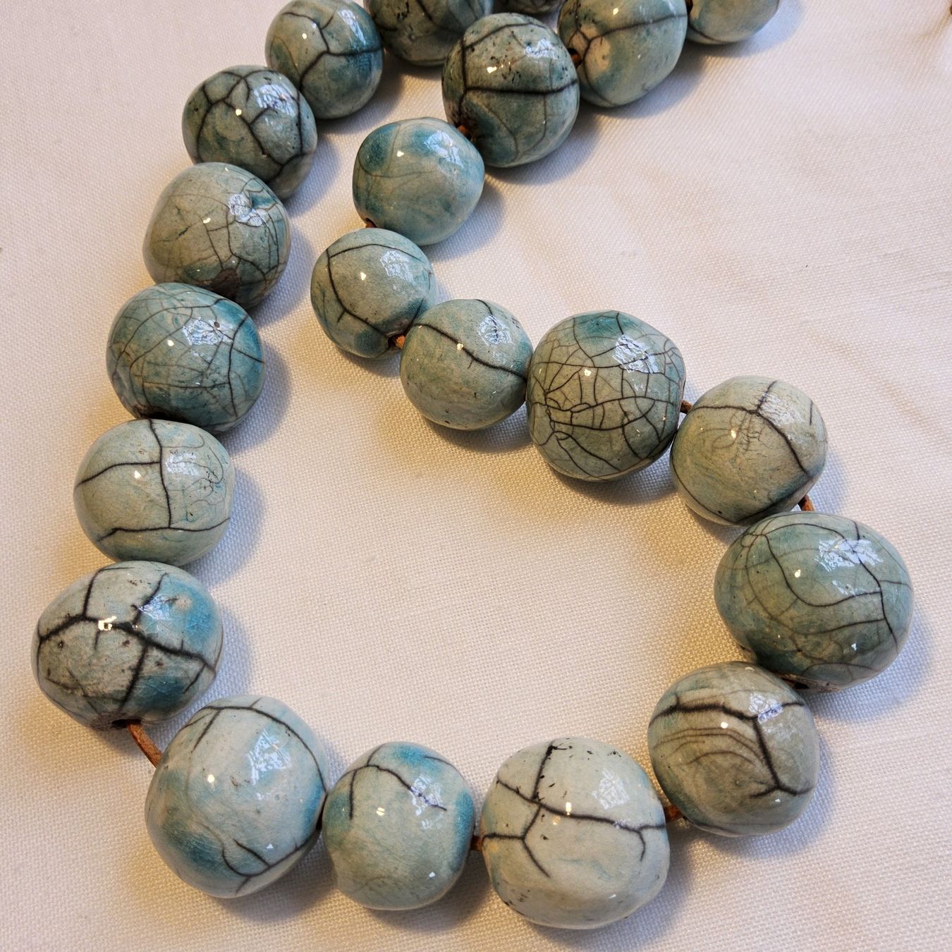 Catenine: Wunderschöne Keramik Handmade Halskette Collier, Türkis – Usato da Zürich venduto da gutsan 6