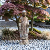 Stehender Buddha Naturstein Bluestone Gartenfigur Vintage