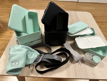 Monbento Lunchboxen Bento Box Behälter Set Mint & Schwarz