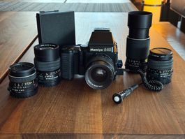 Mamiya 645 mit 5 Originalen Objektiven und viel Zubehör